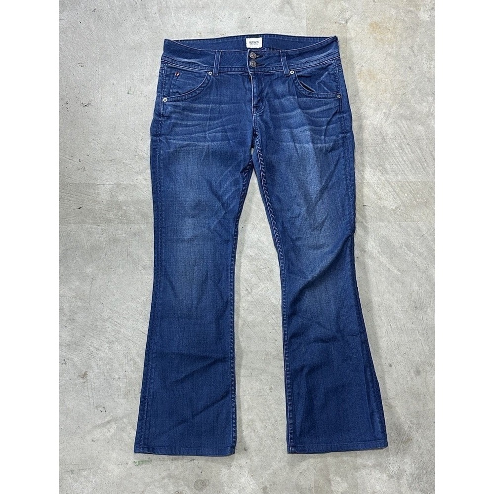 Hudson Women's Dark Wash Pop Signature Bootcut Pocket Flaps Denim Jeans Sz 29